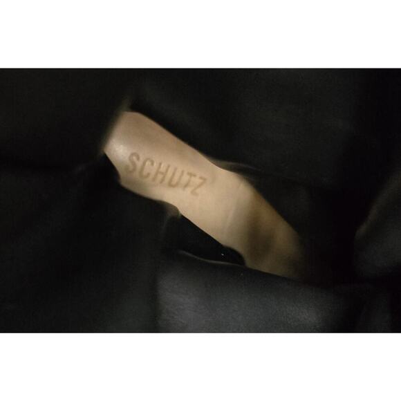 Schutz Ashlee Up Boots Suede Leather Black 9 B Slouchy Stilettos - Picture 8 of 10